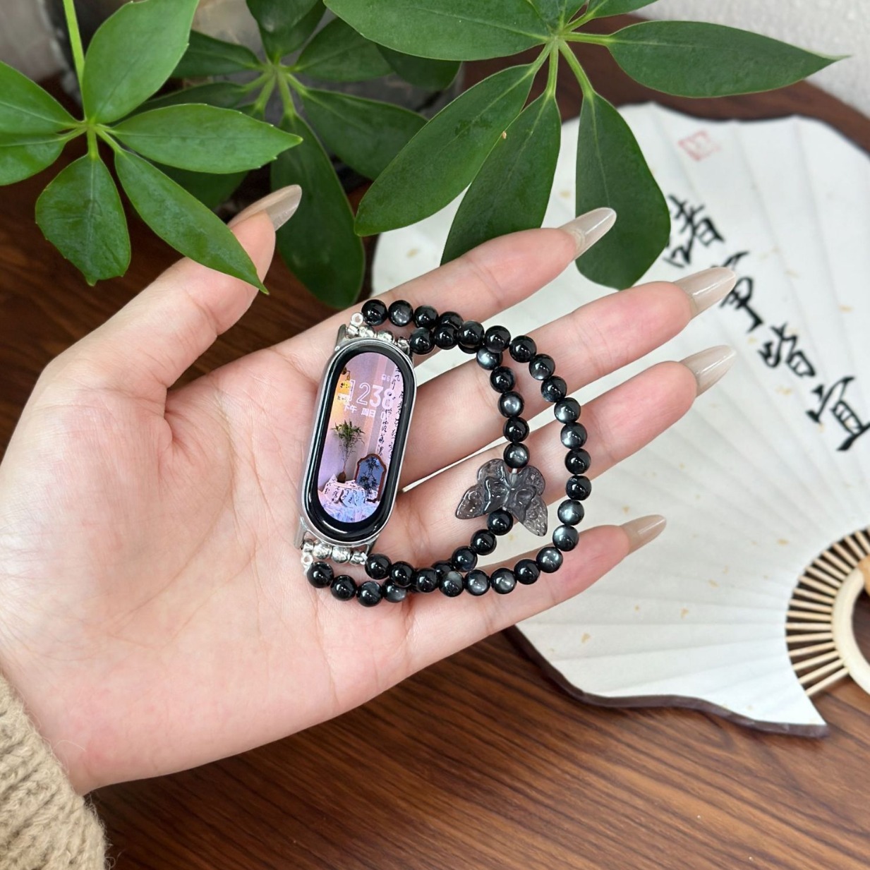 Picture of For Mi Band 9/8 Summer Butterfly Beaded Strap Universal NFC Guofeng Watch and Chain Collection Mi Band 8pro