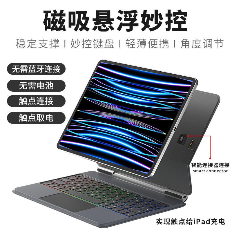 For 2025 new iPad11/10.9 /13 inch fast charging Pin contact wonderful keyboard magnetic wonderful keyboard