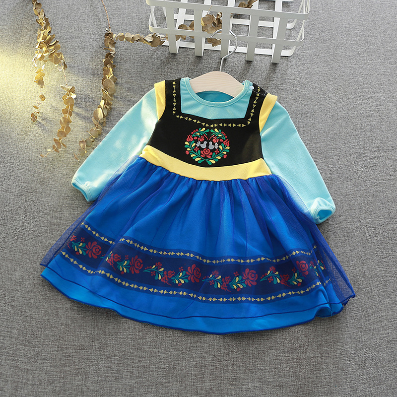 Picture of New Autumn Clothes Ice and Snow Anna Sophia Princess Dress Girls Dress Halloween Costume Children's Clothing Wholesale