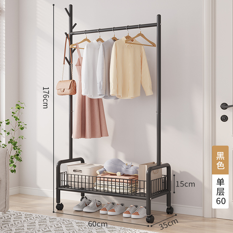 Picture of Simple clothes hanger floor folding indoor balcony bedroom clothes hanger indoor coat rack bedside clothes hanging artifact