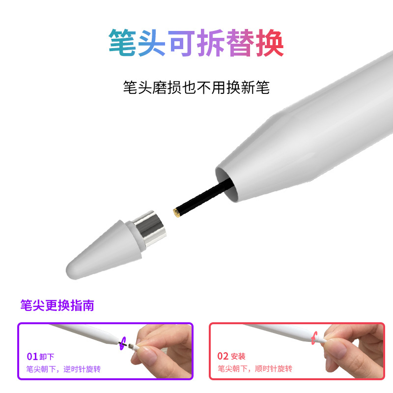 Picture of Apple Pencil Universal Capacitive Pen Adsorption Stylus Suitable for Apple Android Tablet Phone Lightweight Magnetic Suction