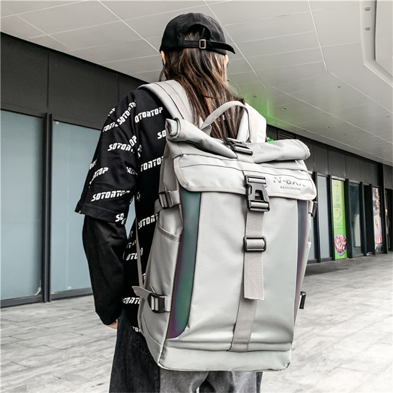 Picture of Schoolbag Ins Japanese Style Street Fashion Brand Sports Reflective Backpack Trendy Large Capacity Travel Backpack for Male College Students