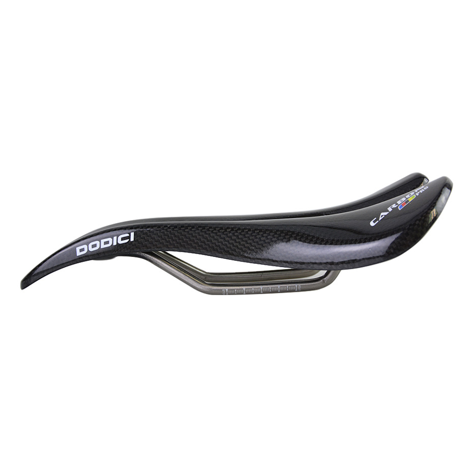 Picture of DODICI carbon fiber curved hollow cushion titanium bow round bow saddle 3K bright mountain road bike saddle