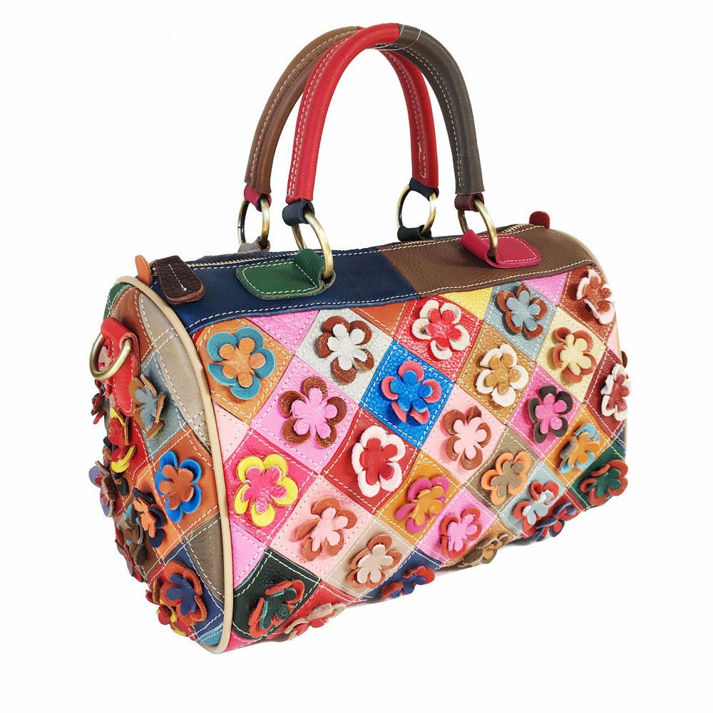 Picture of 2025 Fashion Women's Bag Cowhide Hand-Held Crossbody Bag Hand-Stitched Quilted Flower Bag Plum Blossom Bag Casual Women's Bag