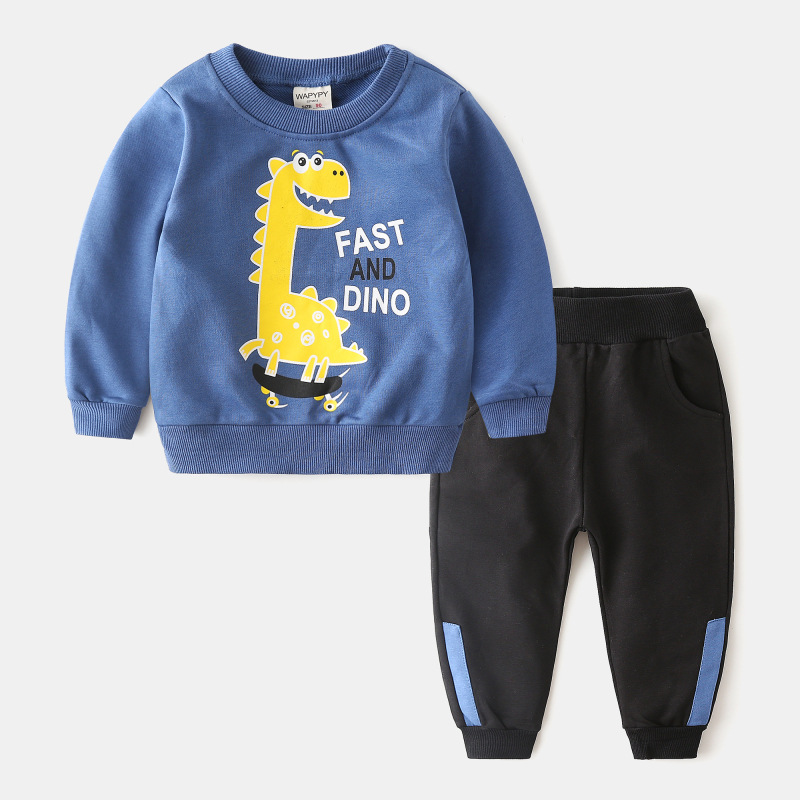Picture of Children's Suit 2024 Autumn Children's Clothing Boys' Sweaters and Pants Two-Piece Set Baby Cartoon Tops Casual Wear Wholesale