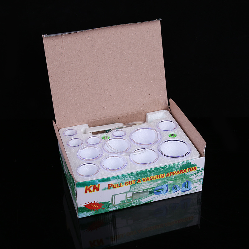 Picture of English Chinese household cupping device vacuum pumping ABS plastic material thickened 12 canned cupping