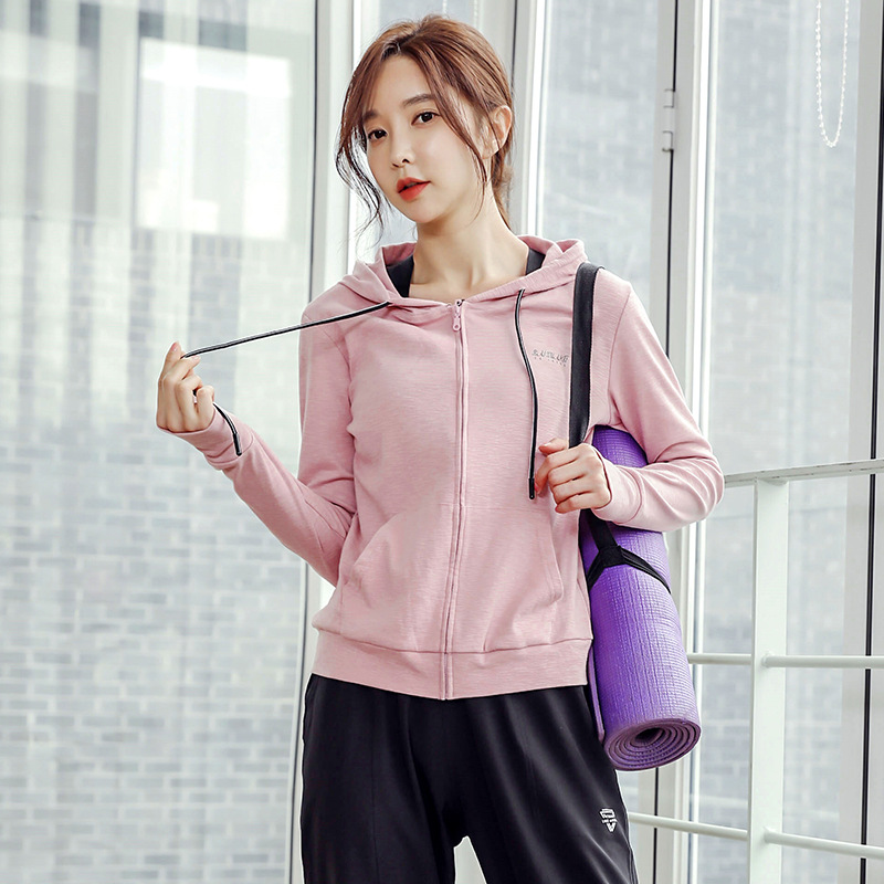 Picture of Plus size yoga clothes autumn and winter sports jacket women's quick-drying cardigan zipper running long sleeve tight fitness autumn top