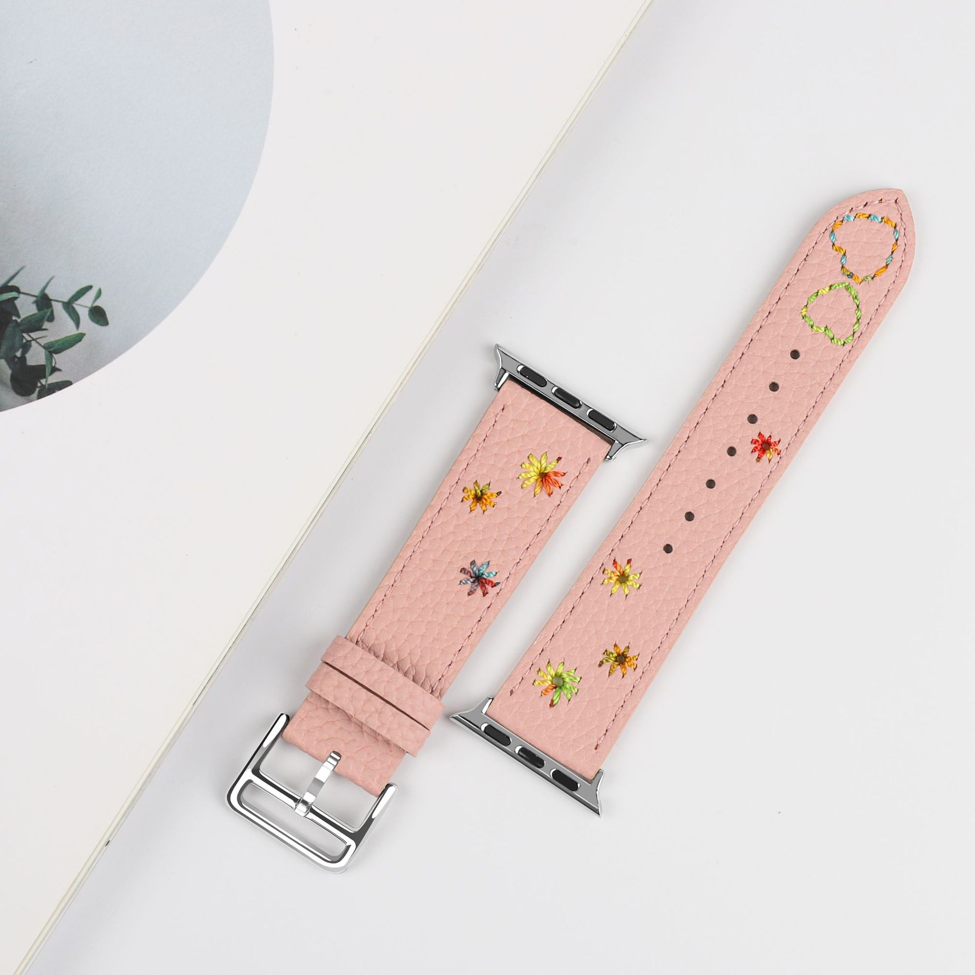 Picture of For Apple Watch Strap Leather Stitch appleiwatchs109ultra Litchi Pattern Watch Strap in stock