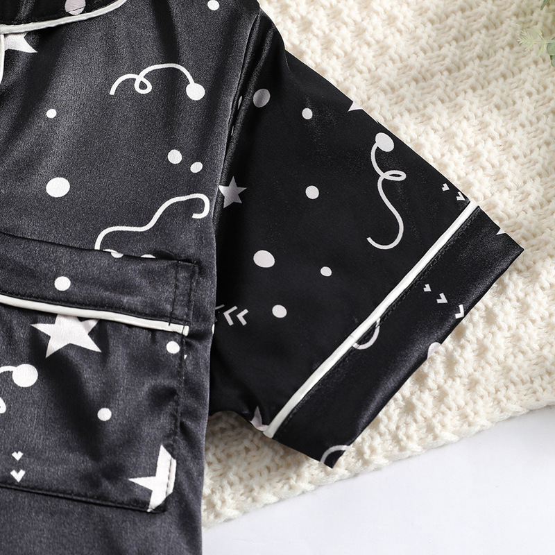 Picture of Spring and Summer thin summer pajamas two pieces Girls' Home clothes air conditioning clothes children's short sleeve suit children's suit