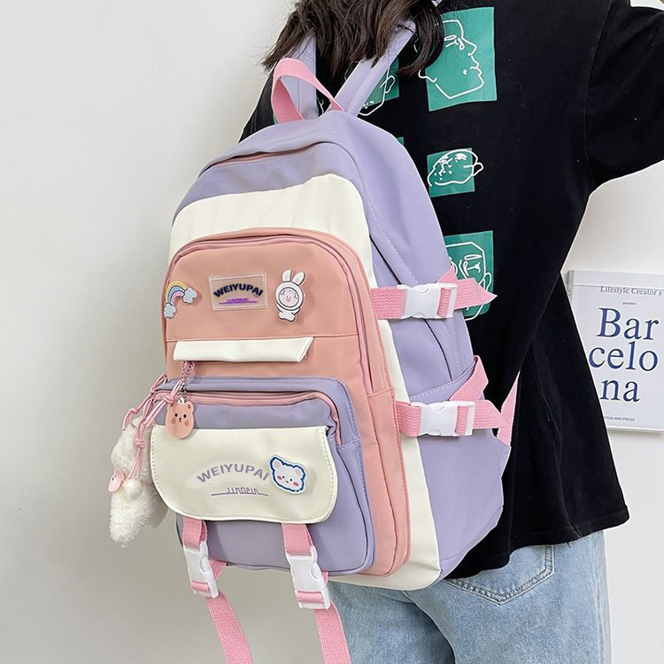 Carefully Selected Backpacks Weiyu Pai Korean Style Student Schoolbags Fashionable Harajuku Style Large Capacity Backpack for High School Students to Start School Season