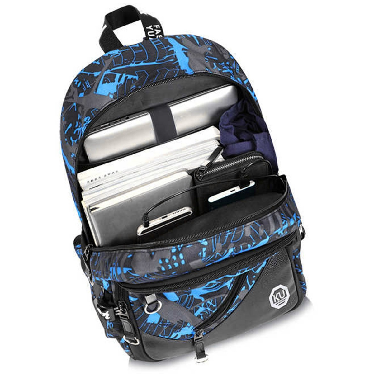Picture of 2023 new blue black schoolboy schoolbag backpack camouflage large capacity cross-border computer bag wholesale