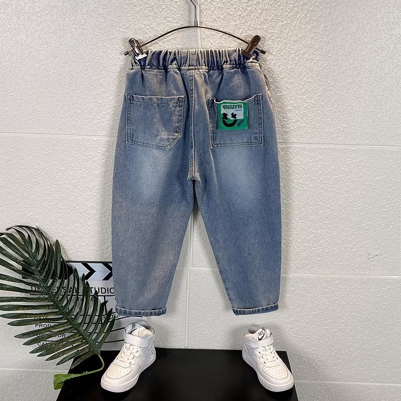 Picture of Boys' Jeans Spring and Autumn 2024 New Children's Dad Long Pants Loose Korean Style Trendy Soft Jeans