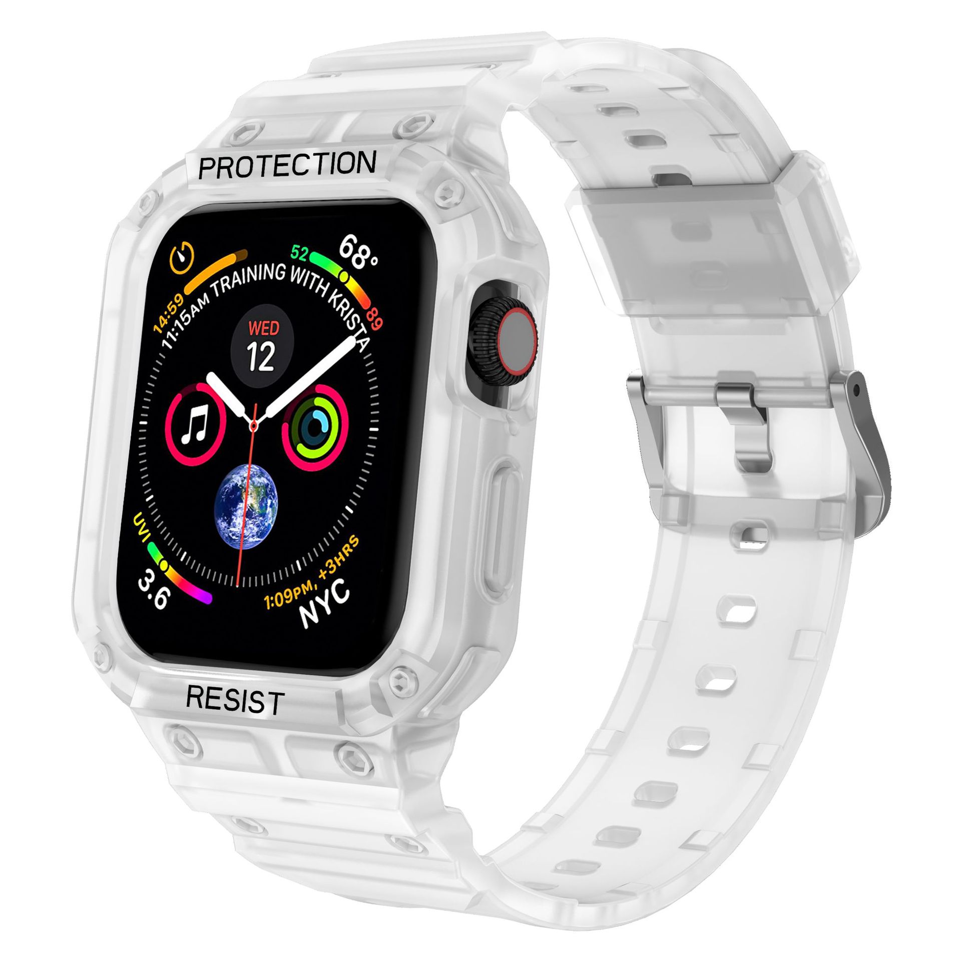 Picture of For Apple Watch One-piece Strap Silicone Drop-resistant iwatch87654321s9 Solid Color TPU Strap Wholesale