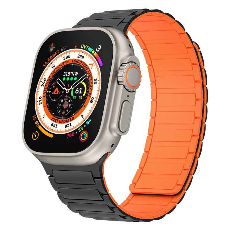 Suitable for Apple Watch Magnetic Silicone Strap Appleiwatch10 Generation S9U Magnetic Loop Strap Tool Style