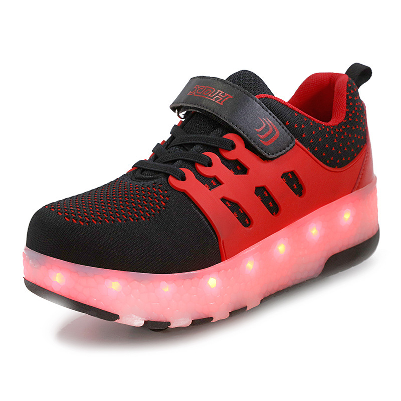 Picture of E-Commerce walking shoes boys and girls adult roller skating shoes ultra-light wheel shoes with switch LED light shoes