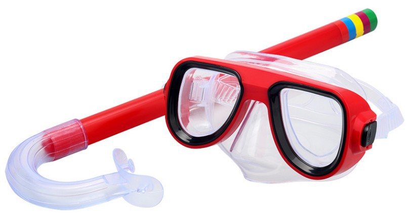 Picture of Snorkeling children's diving goggles + suction pipe set new material PVC material 0326 diving goggles set