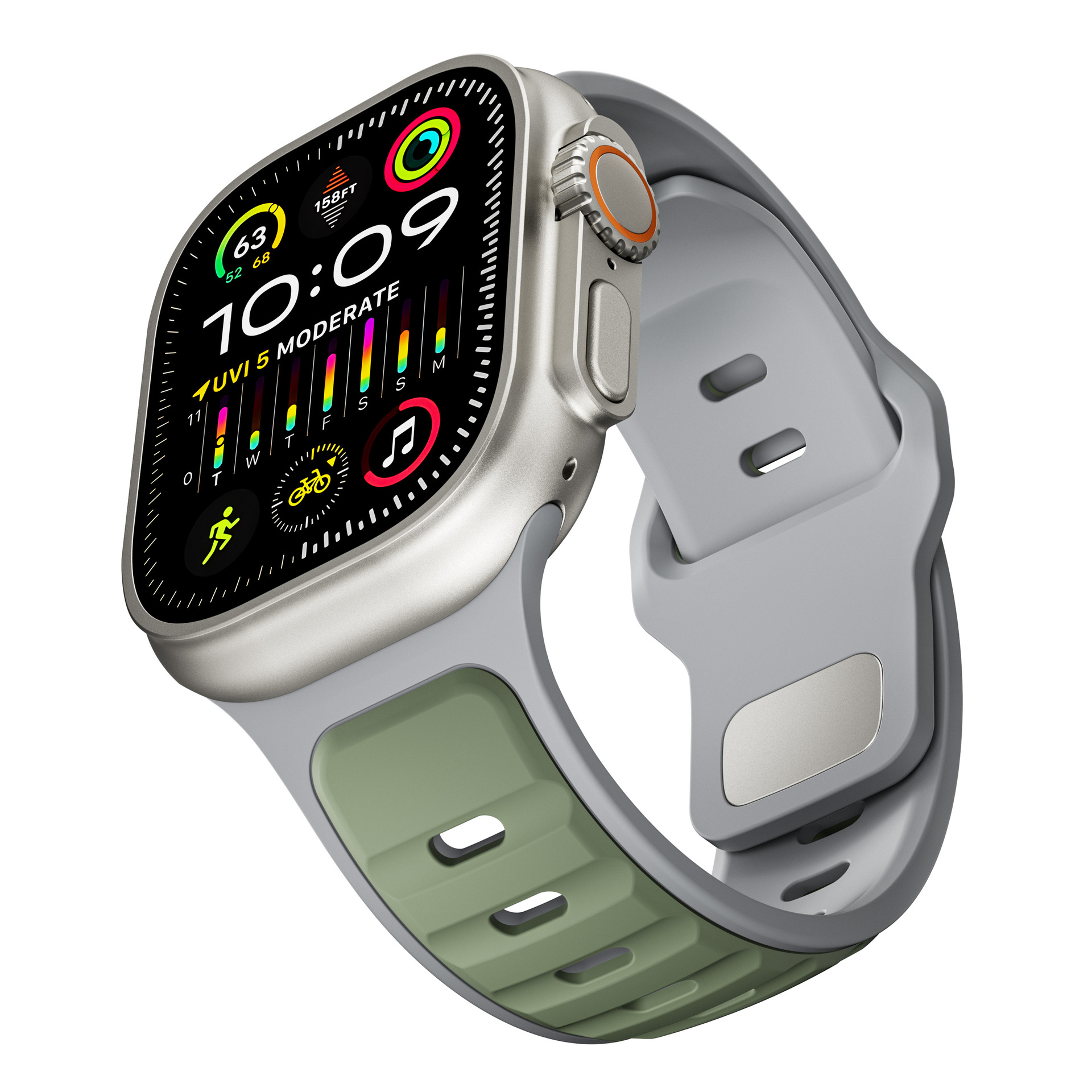 Picture of For Apple Watch Silicone Strap appleiwatchS10 Generation 9Ultra Norman Two Color Watch Strap Wholesale