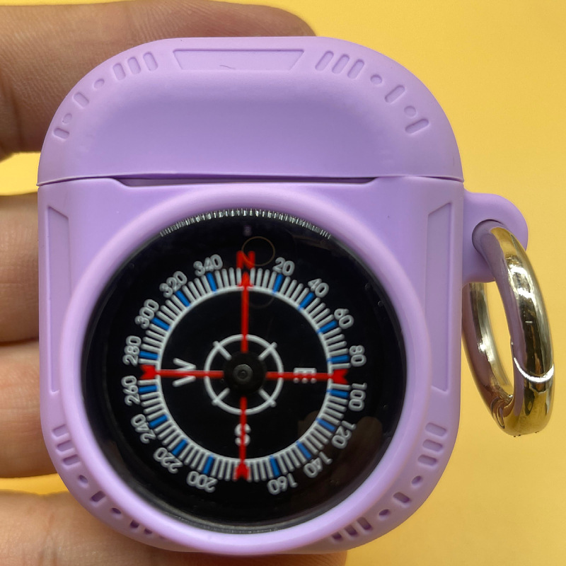 Picture of Suitable for Apple Airpods 1/2 silicone protective case with compass style protective case thick creative earphone case