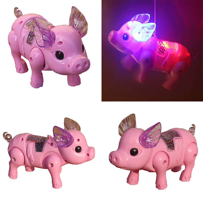 Picture of Luminous Music electric rope pig children's rope pig colorful flash universal pig gift gift toy wholesale