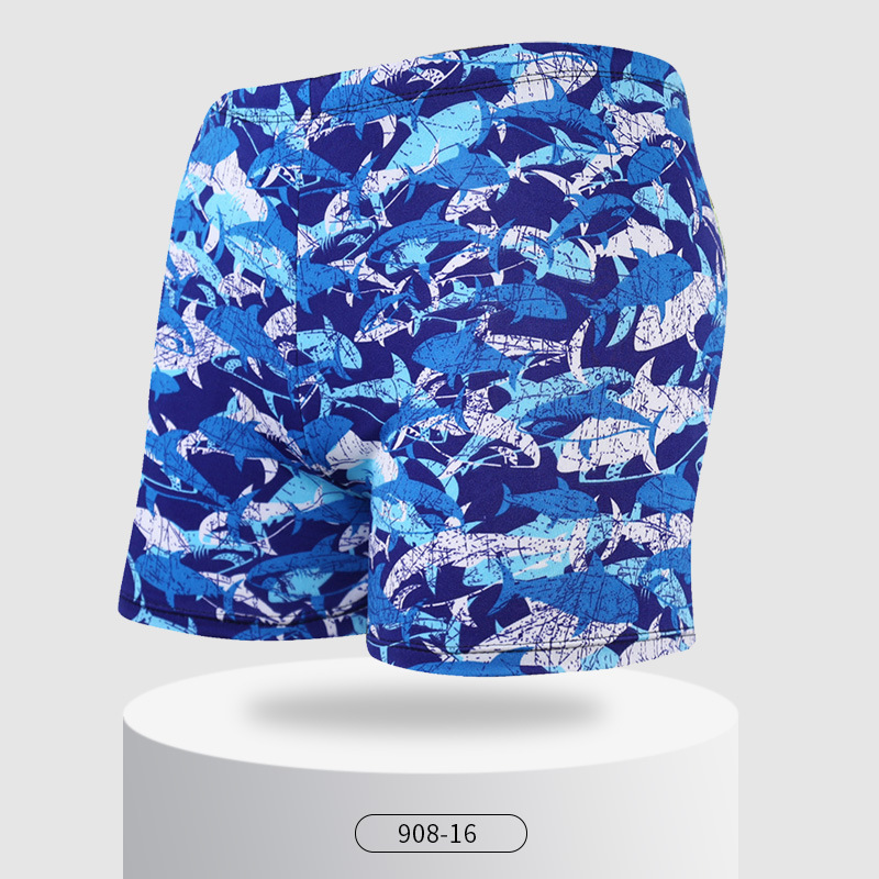 Picture of Explosions swimming trunks adult men's plus size anti-embarrassment boxer men's printing beach hot spring swimming trunks factory wholesale