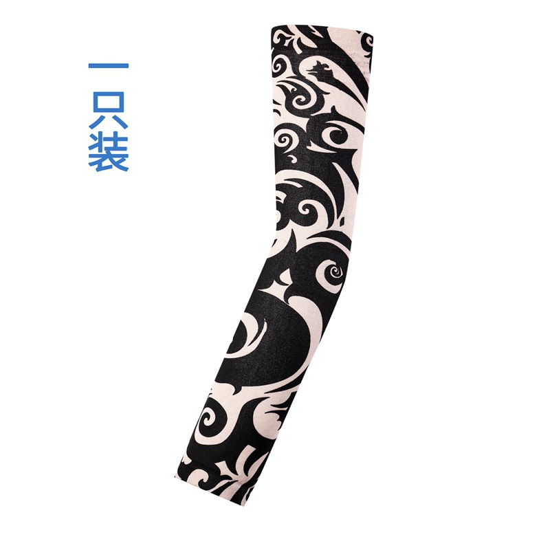 Picture of Outdoor Sleeve Tattoo Sleeve Seamless Men's and Women's Flower Arm Riding Sunscreen Sleeve Tattoo Arm Gifts