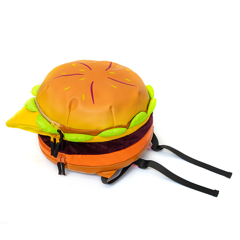 Picture of Cute Cheese Hamburger Niche Design Funny Crossbody Bag Women's Casual Creative Cartoon Backpack Large Capacity Schoolbag