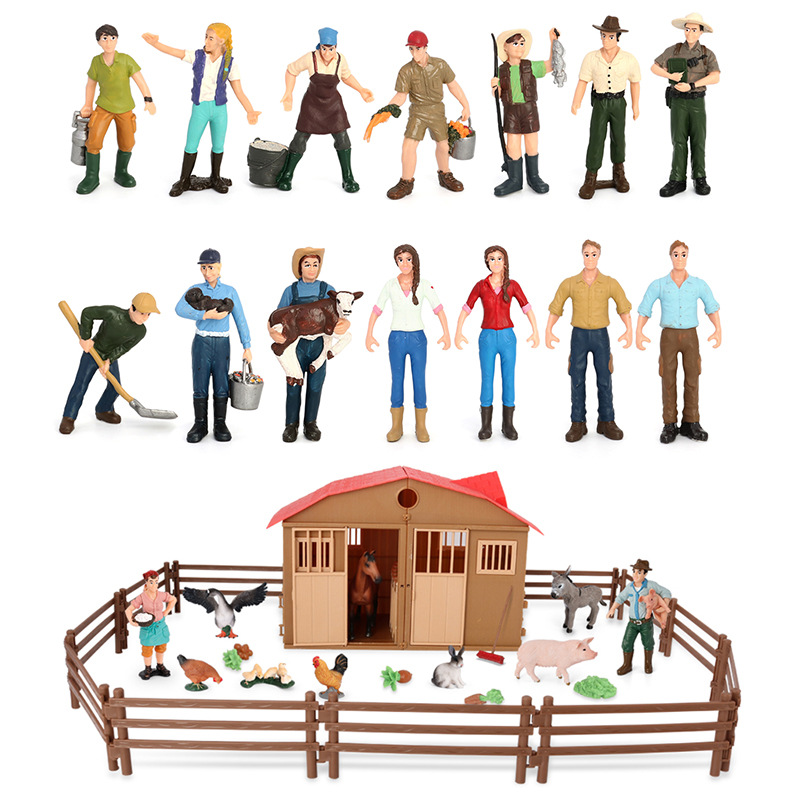 Picture of Cross-border Simulation Plant Doll Model Scene Ornaments DIY Farm House Workers Fence Stone Model Toys