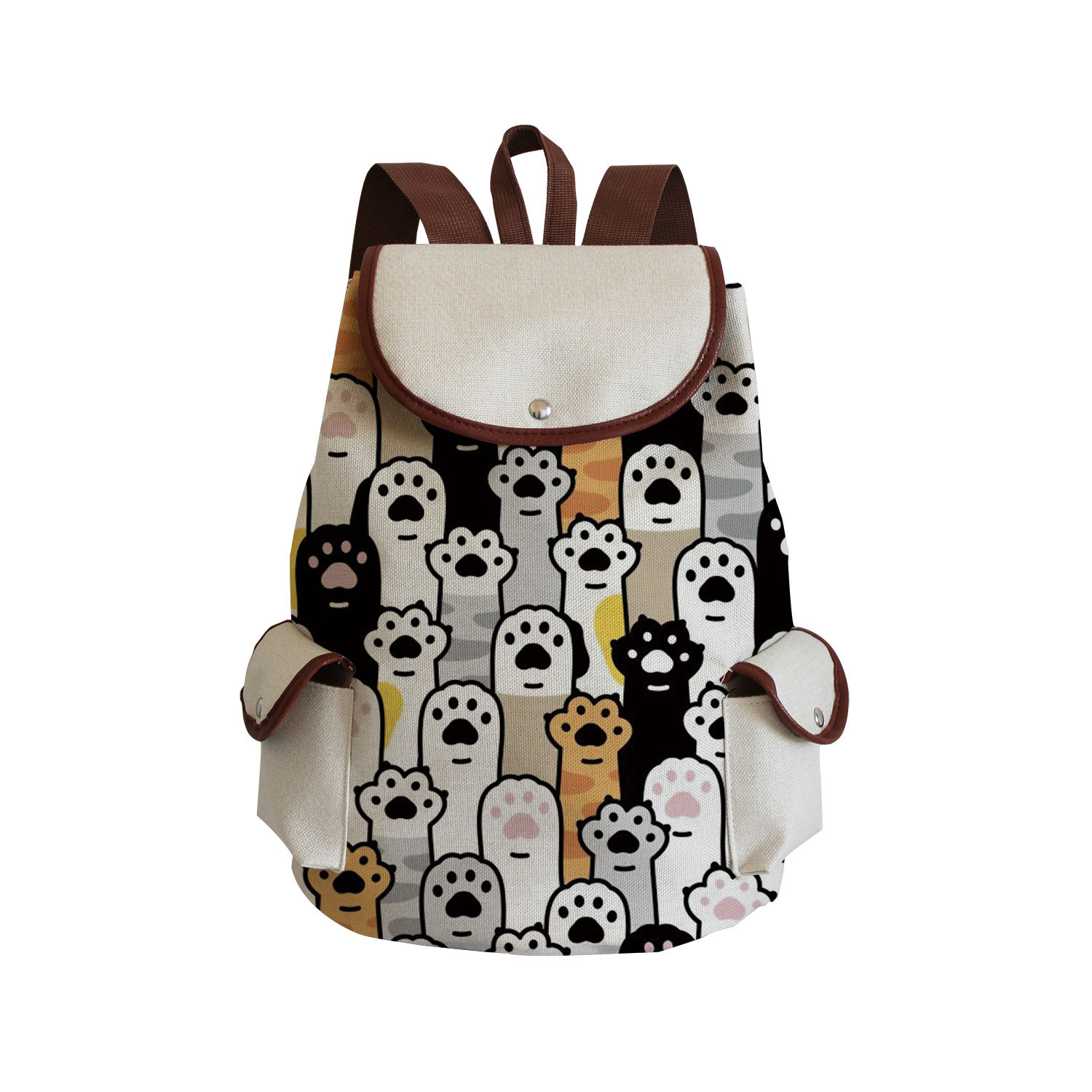 Picture of 2022 Cartoon Cute Backpack New Student Schoolbag Fashion Cat Group Printed Travel Backpack to Set