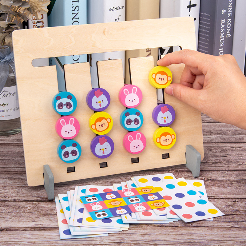 Picture of Children's educational toys four-color fruit logic game double-sided wooden Montessori enlightenment kindergarten teaching aids