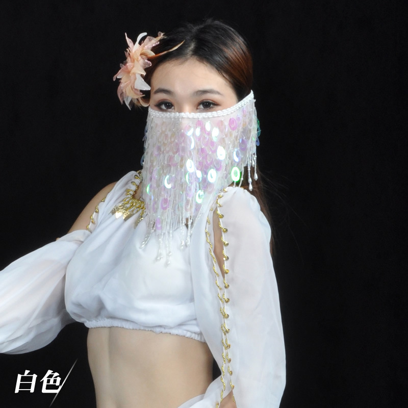 Picture of Belly Dance Veil Sequins Indian Dance Costume Accessories Belly Dance Performance Props Multicolor Female Phoenix Tail Veil