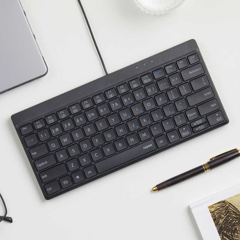 Picture of Rapoo Nk8000 Industrial Keyboard Crater Chocolate 1.8m Wire USB Keyboard Office Laptop