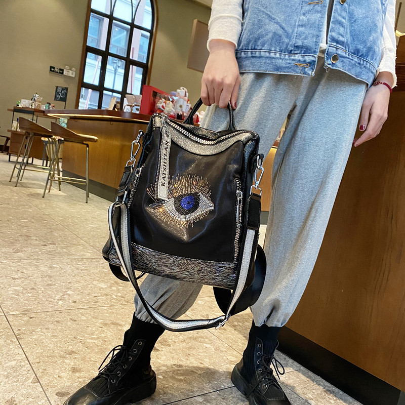 Picture of Rhinestone Backpack 2025 Summer New Fashion All-match High-end Western Style Women's Backpack Large Capacity Travel Bag