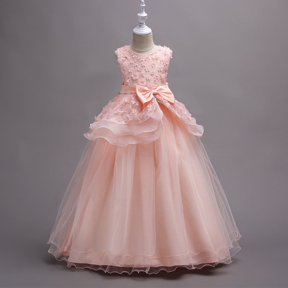 Picture of 2022kids dress explosions flower girl dress Princess dress children's skirt a generation of hair