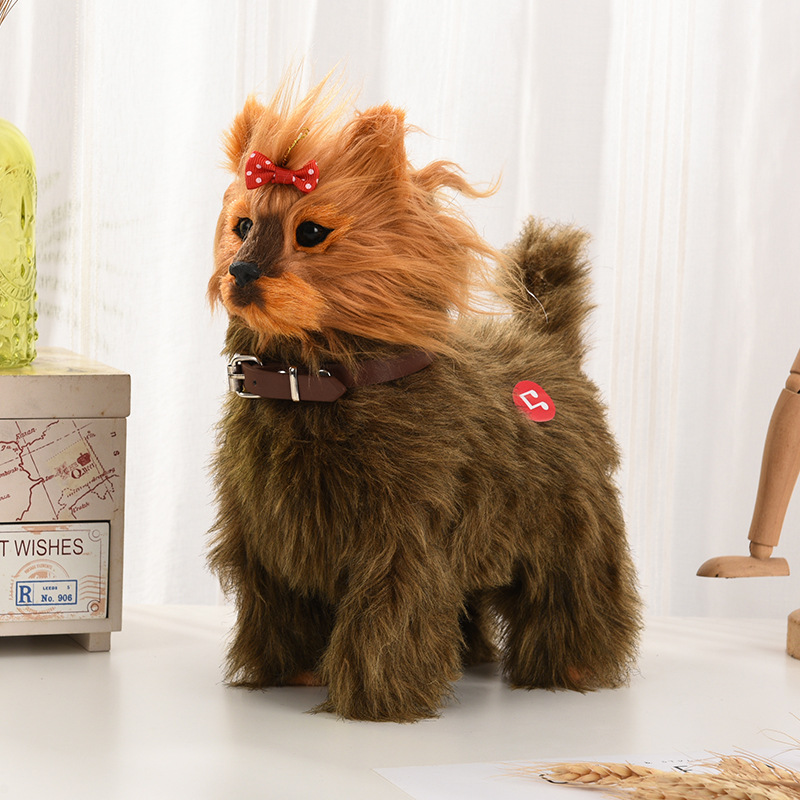 Picture of Imitation dog can walk, bark, WAG tail with music electric toy dog plush electric pet dog induction toy