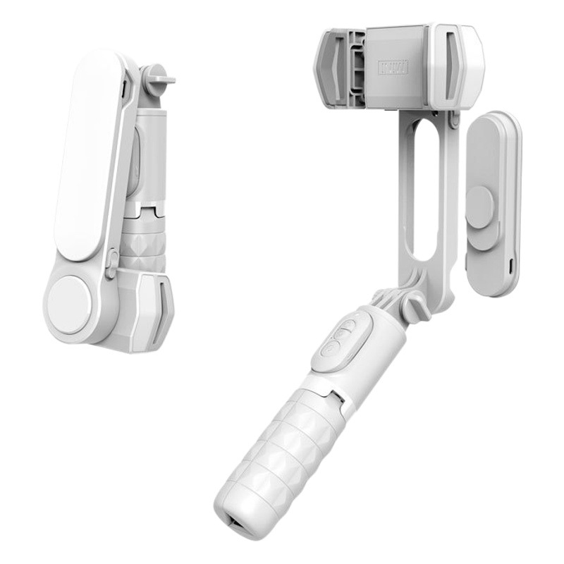 Q09 Pan/Tilt Handheld Stabilizer Bluetooth Selfie Stick Integrated Tripod Fill Light Mobile Phone Anti-Shake Live Broadcast Bracket