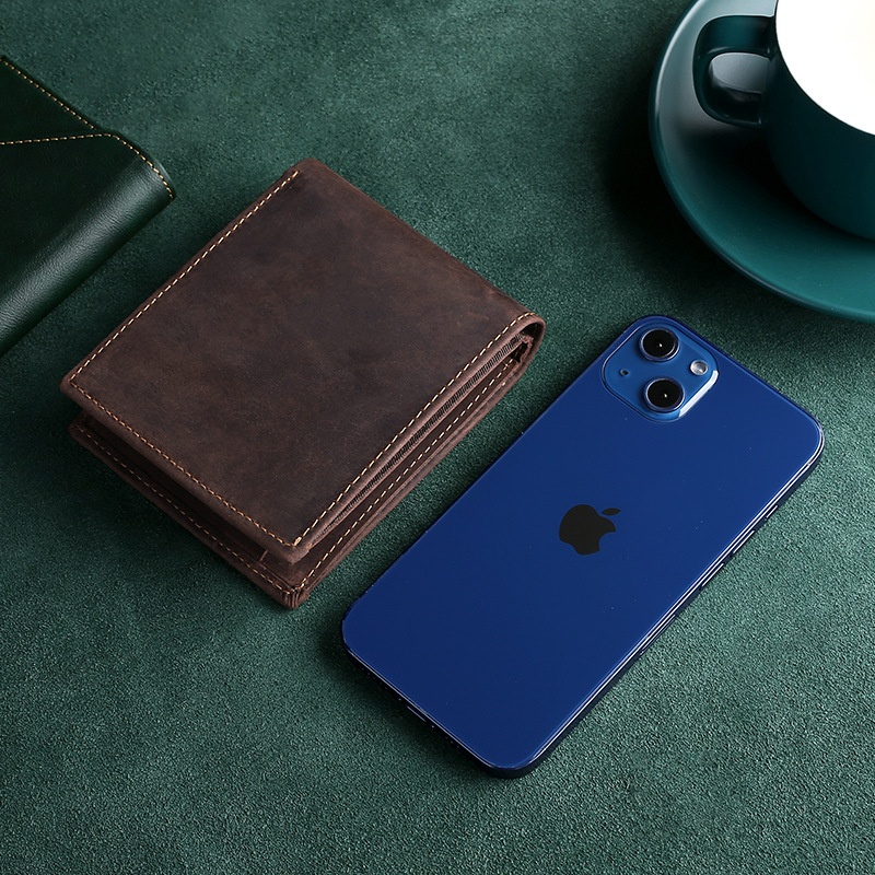 Picture of Men's Genuine Leather Wallet 2022 New Retro Crazy Horse Leather Wallet High-End Brand Men's Wallet Business Fashion Soft