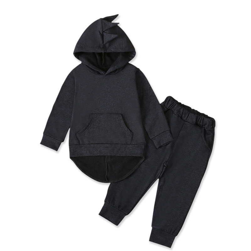 Picture of Children's European and American Spring and Autumn Boys Long Sleeve Horned Hooded Sweat Top + Trousers Two-Piece Children's Clothing ins