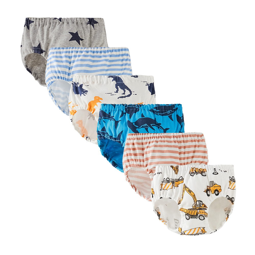Picture of Children's Bread Pants Boys Triangle Panties Cartoon Shorts Cotton Small Children Baby Dinosaur Wholesale