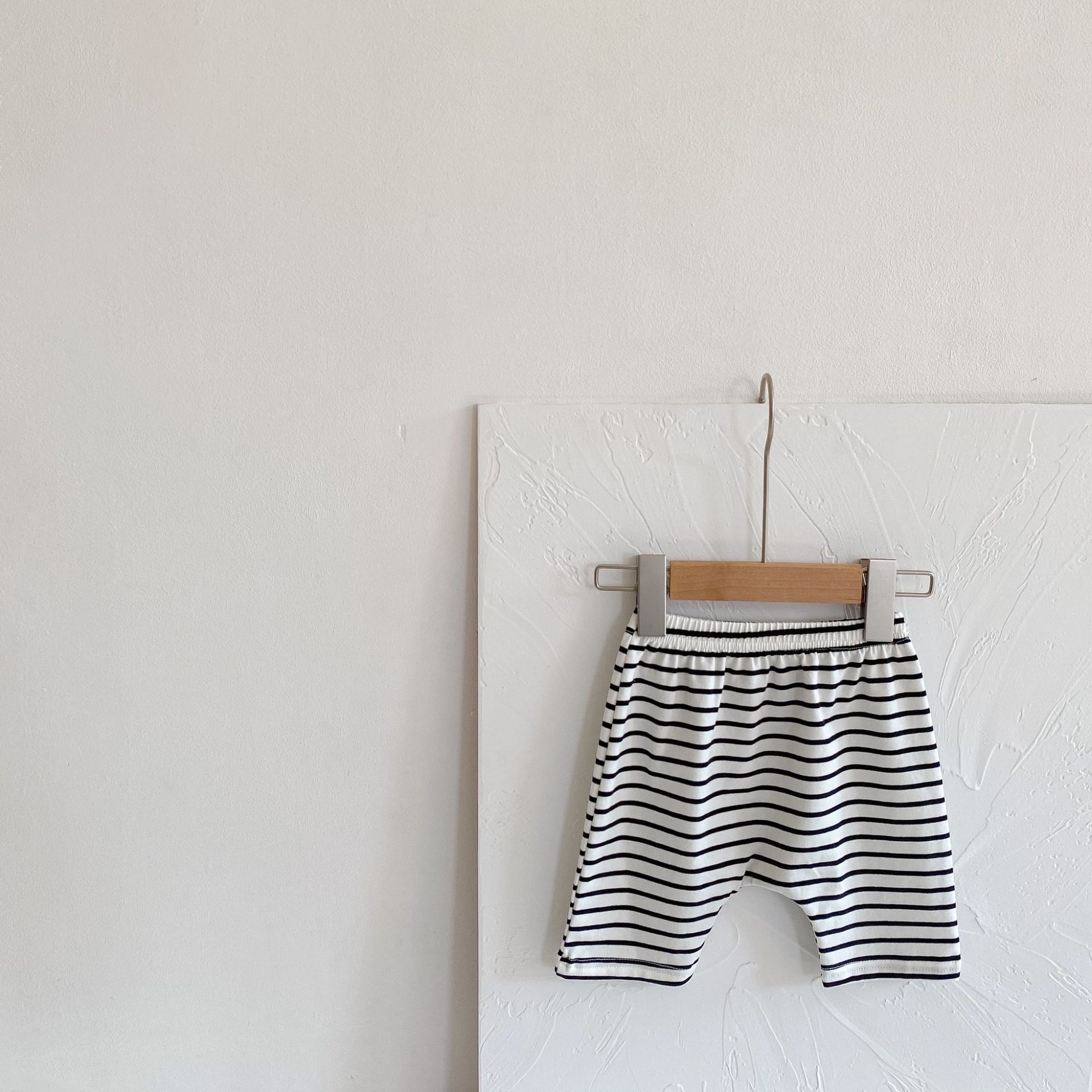 Picture of Ins Children's Clothing 2025 Summer Style Baby Male and Female Baby 0-2 Years Old Hi Printed Vest + Stripesd Shorts Cotton Suit