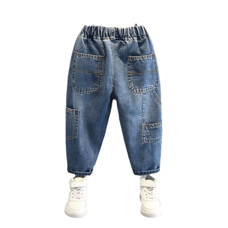 Picture of Boys' Jeans Spring and Autumn 2023 New Middle and Large Children's Trendy Cool Children's Wear Loose Fried Street Children's and Boys Long Pants