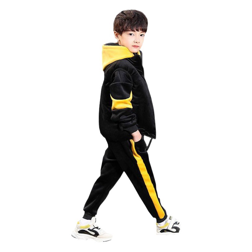 Children's Clothing Boys' Suits Autumn and Winter Clothing 2025 New Handsome Boys Medium and Large Kidsren's Velvet Three-Piece Suit Trendy