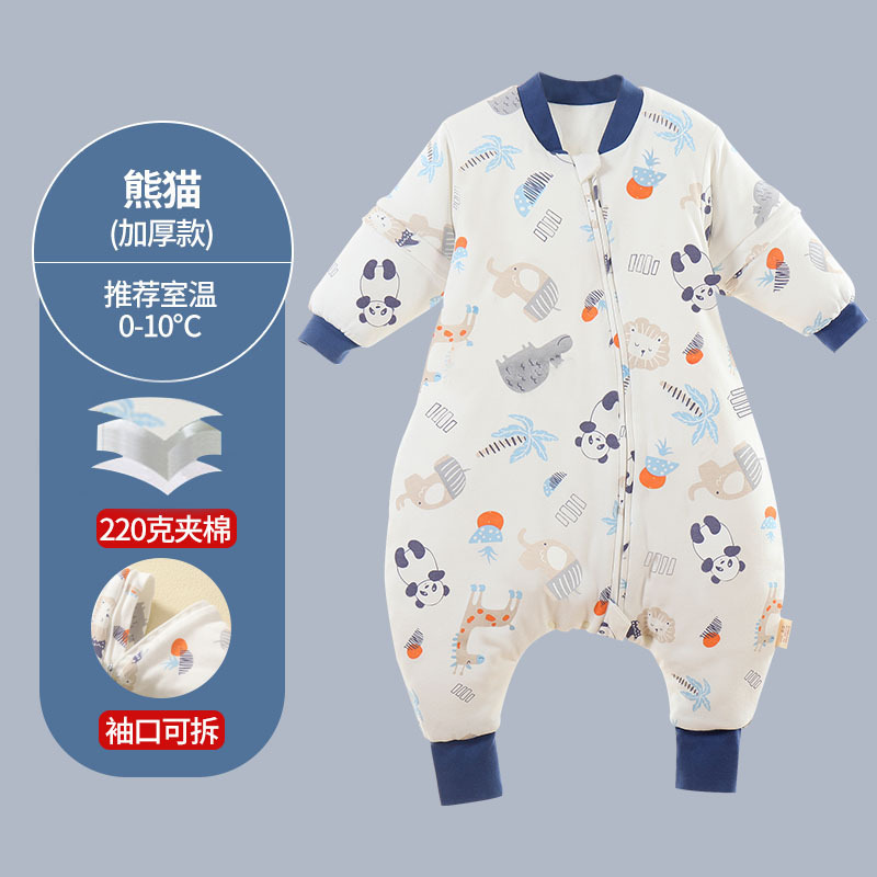 Picture of Spring and Autumn Thin Children's Sleeping Bag Constant Temperature Infant and Toddler Class a Split Leg Sleeping Bag Cartoon Pure Cotton Baby Sleeping Bag with Detachable Sleeves
