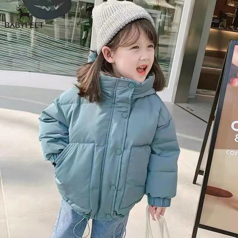 Picture of Little feet girls winter cotton-padded clothes children's clothing new fashion Korean version of thick top baby girl western style fleece-lined cotton-padded clothes