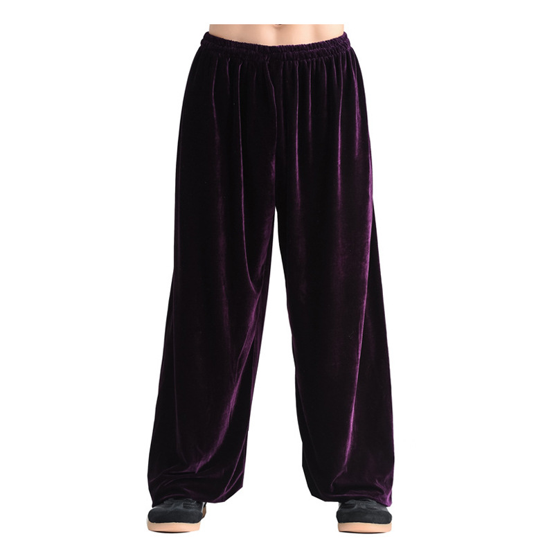 Picture of Big Sale Tai Chi Suit Men's Spring Gold Velvet Tai Chi Morning Practice Martial Arts Pants Women's Practice Pants Sports Performance Pants