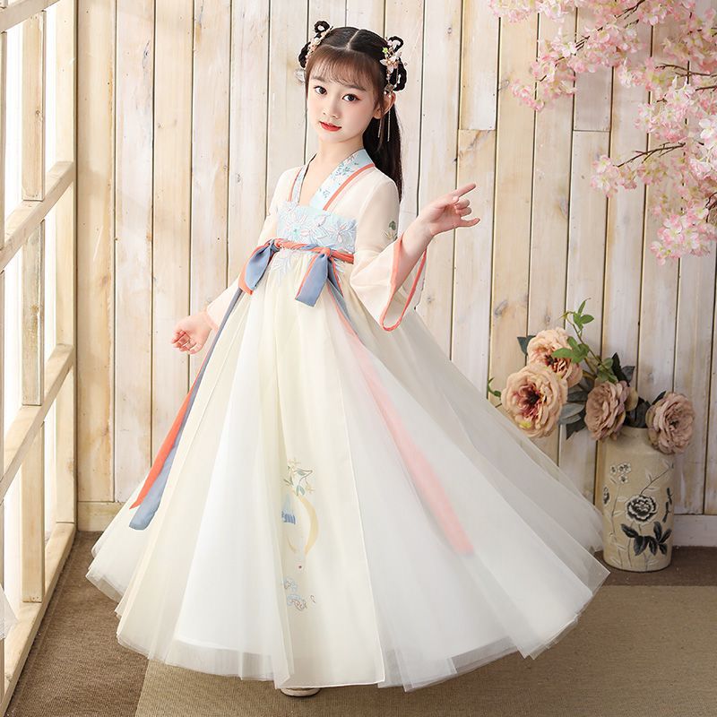 Picture of Girls' Hanfu Spring and Autumn Style Little Girl's Ancient Style Ru Skirt Summer Style Chinese Style Super Fairy Ancient Suit Children's Tang Suit dress