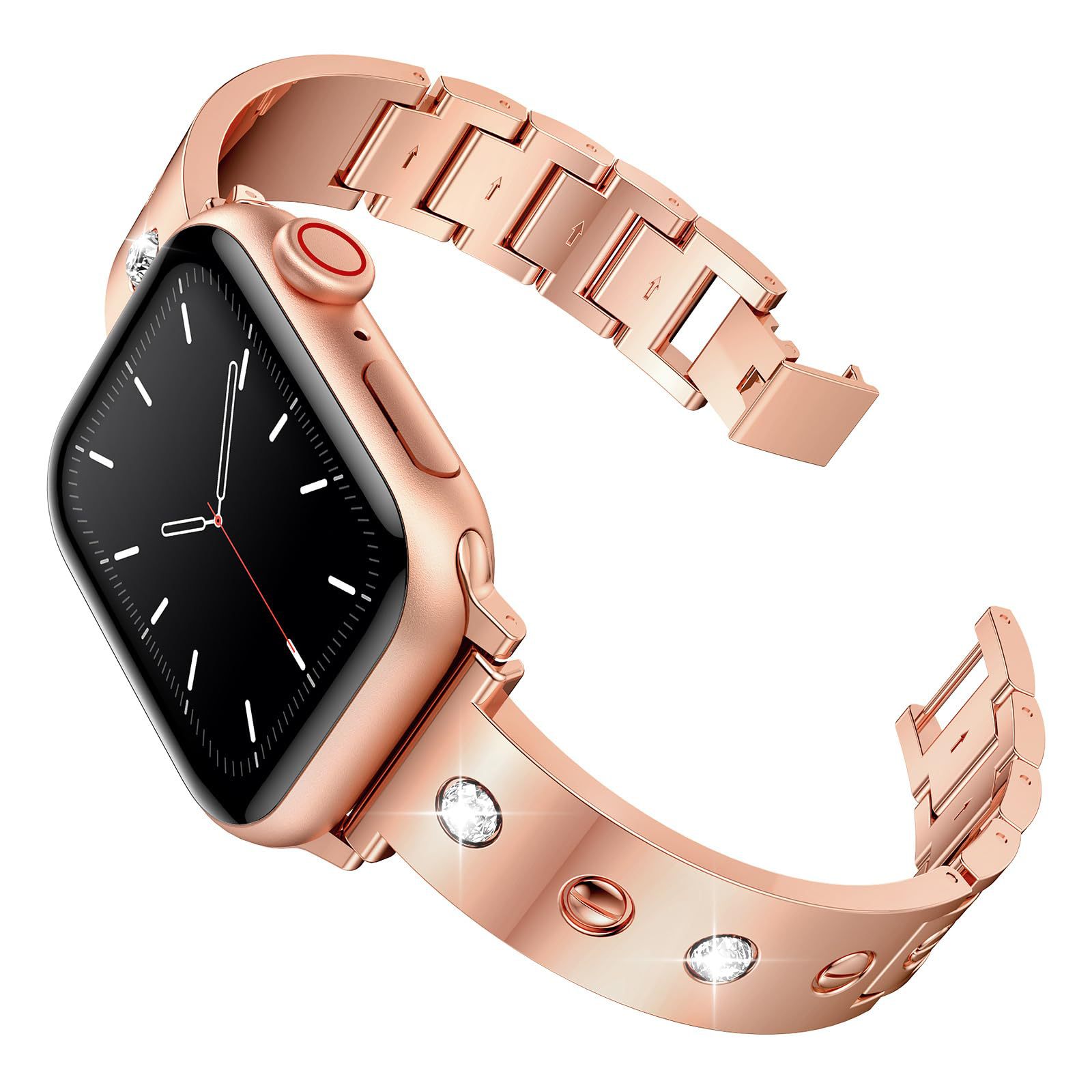 The new applewatch strap is suitable for Apple 1-9 generation/Ultra/SE diamond metal strap detachable