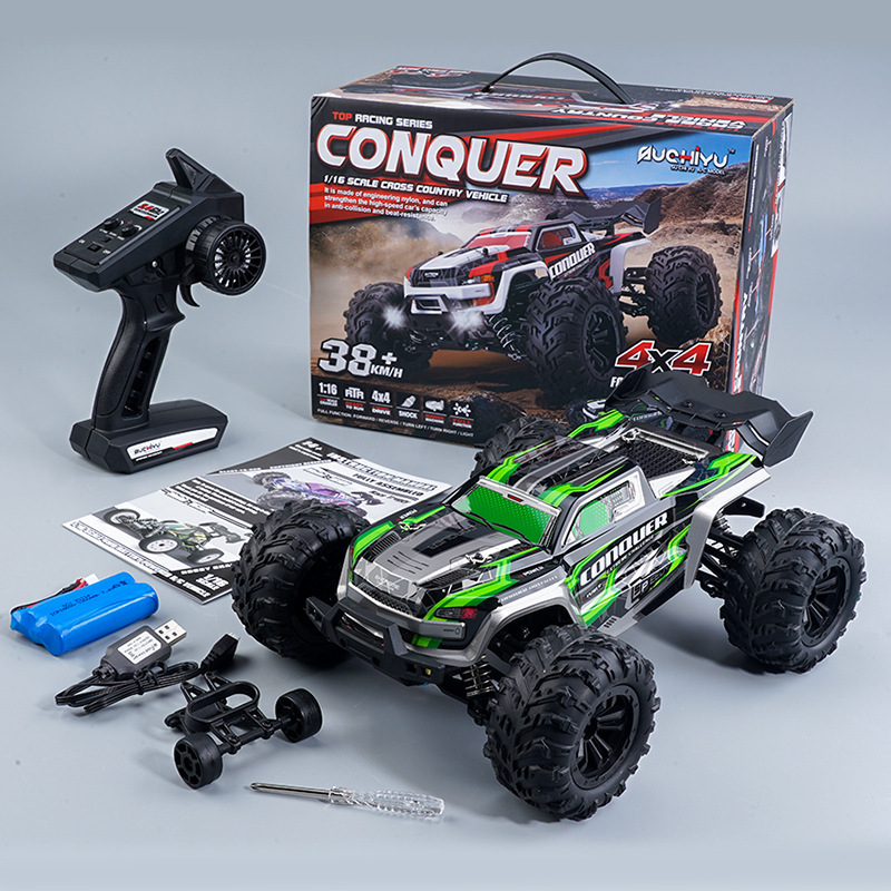 Picture of 2.4g remote control high-speed car short pickup off-road model car 30A electric speed 38km H stepless speed change with lights