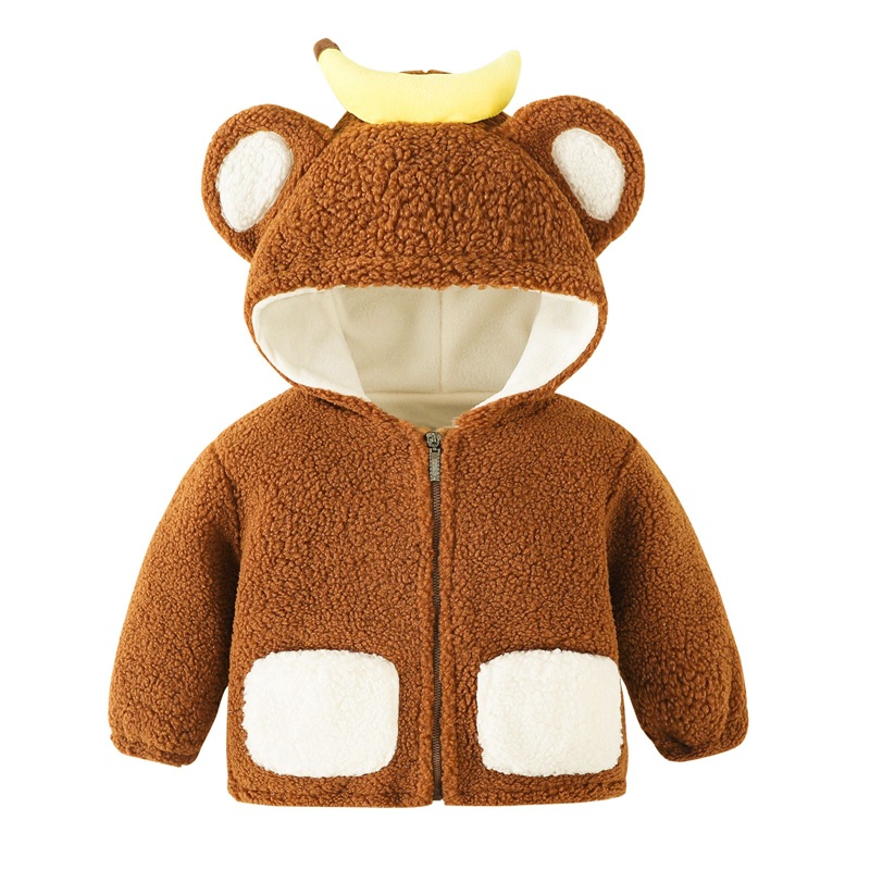 Picture of Children's Coat Boys' and Girls' Coat Baby's Autumn and Winter Clothes Going Out fleece-lined Cotton Clothes Baby Clothes Cardigan Children's Clothes