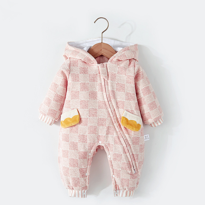 Factory Direct Supply Baby Jumpsuit Autumn and Winter Outerwear Baby Warm Romper Toddler Winter Thickened Cotton-Padded Outfit for Going Out