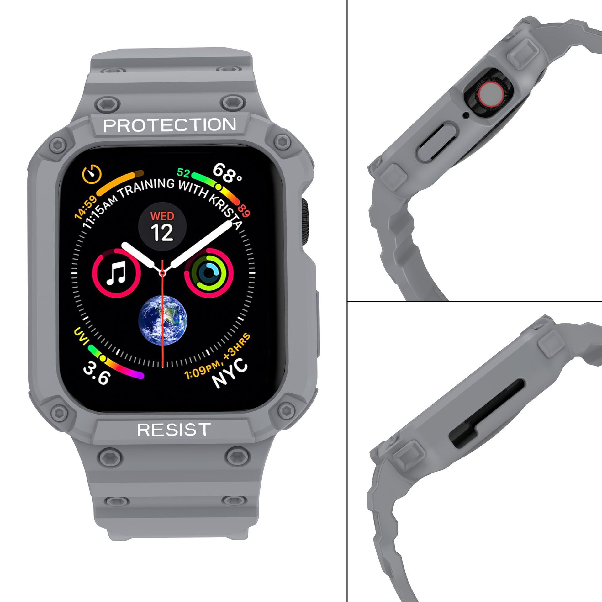 Picture of For Apple Watch One-piece Strap Silicone Drop-resistant iwatch87654321s9 Solid Color TPU Strap Wholesale